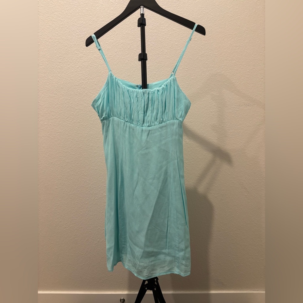 Olivaceous Aqua Spaghetti Strap Dress